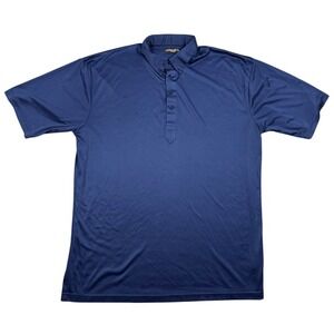 Collars & Co Mens Navy Blue Performance Short Sleeve Button Down Polo Shirt 2XL